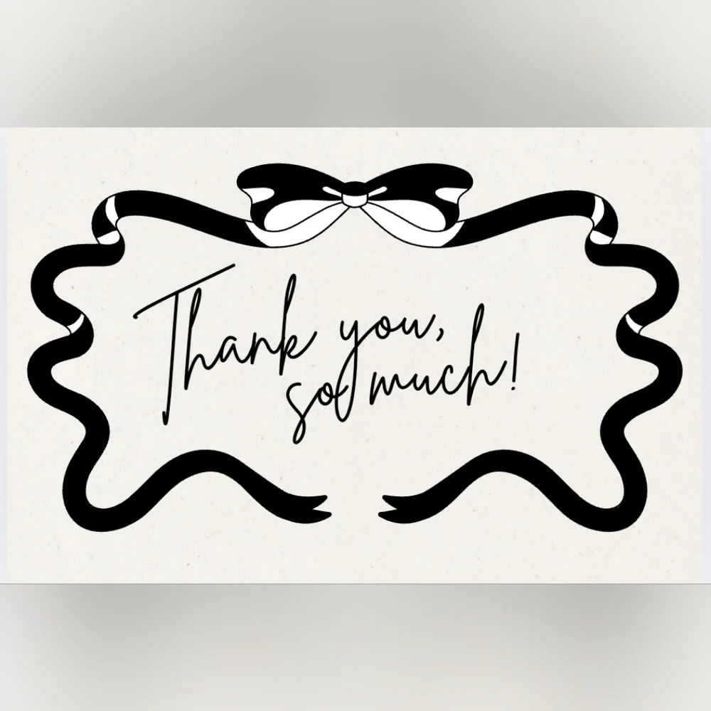 50 Count 4x6 Bowtie Thank You Notes Labels/Thank You Stickers